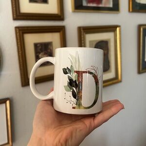 “D” Floral Mug